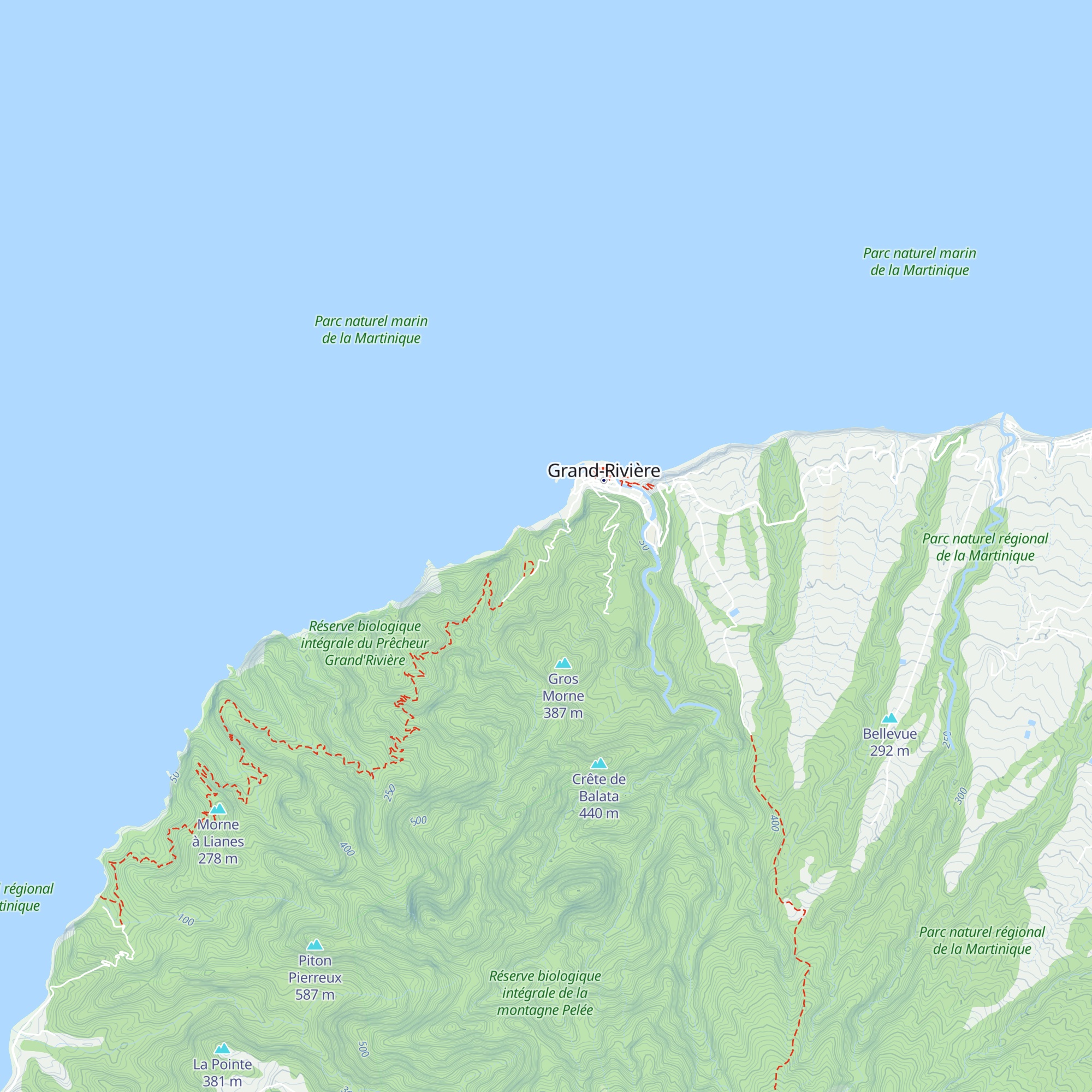 Refuge Petit Carbet map