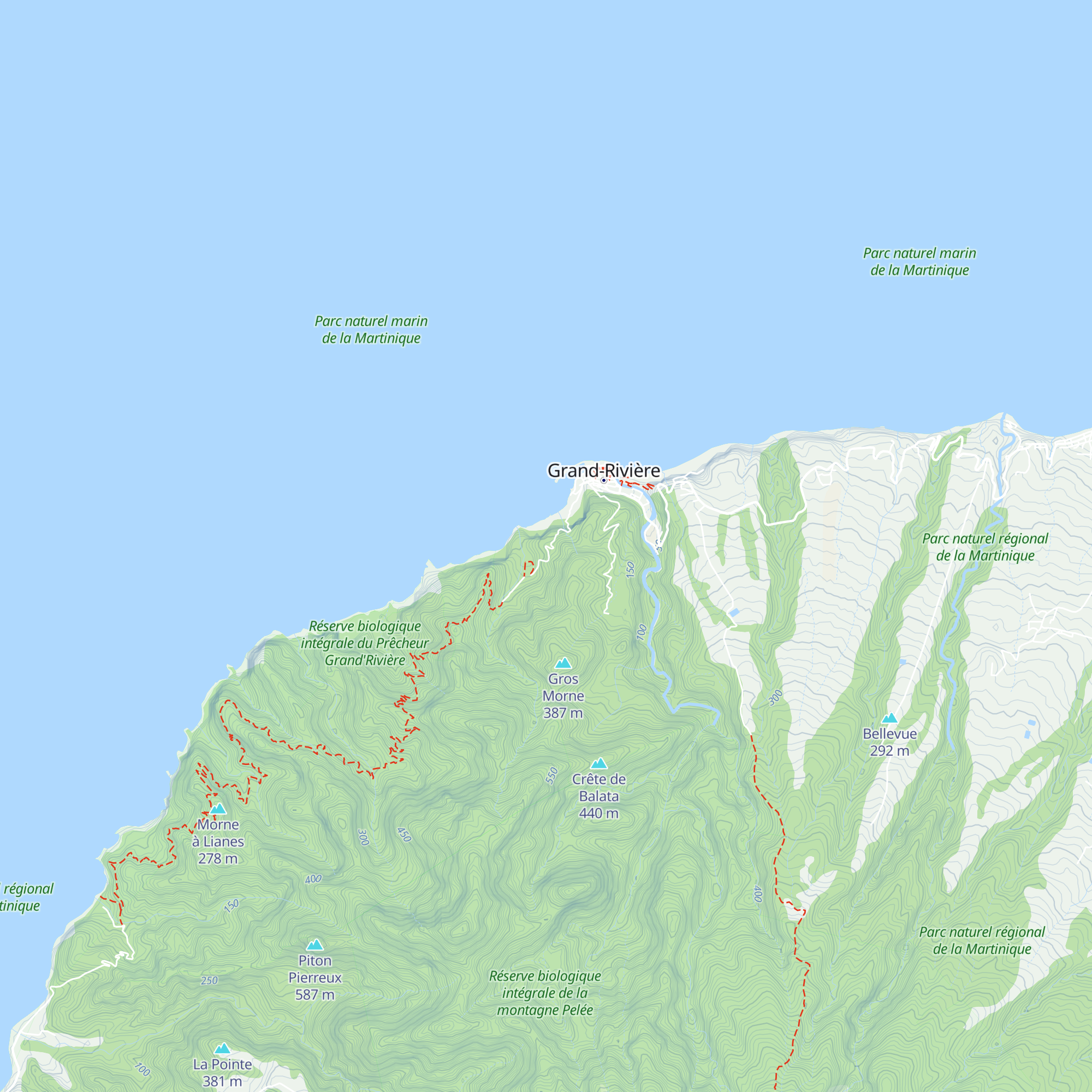 Refuge Petit Carbet map