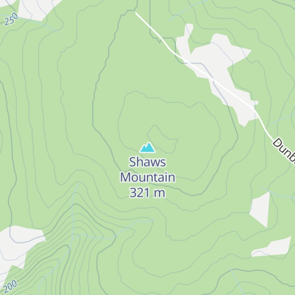 Map of Shaws Mountain