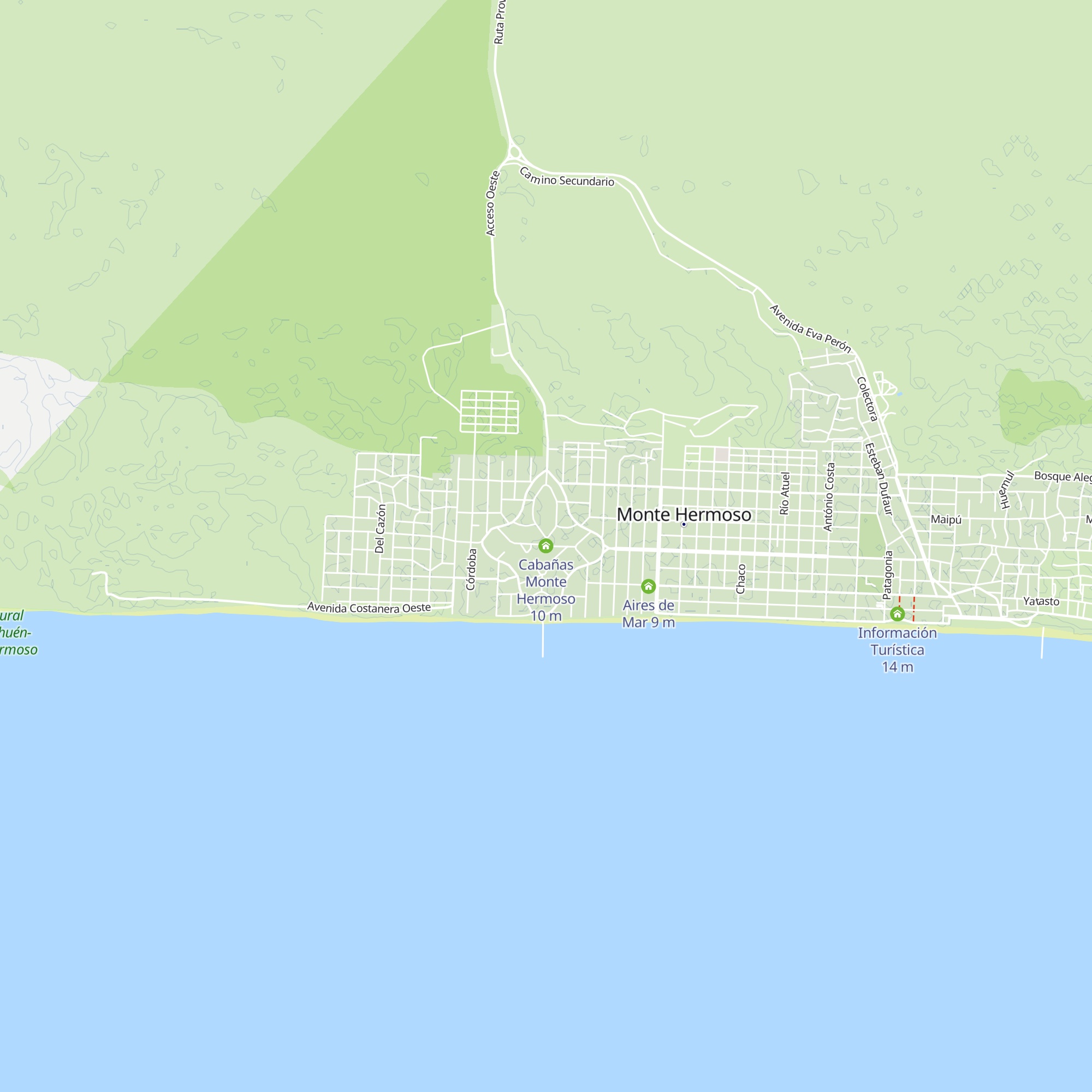 Cabañas Monte Hermoso map