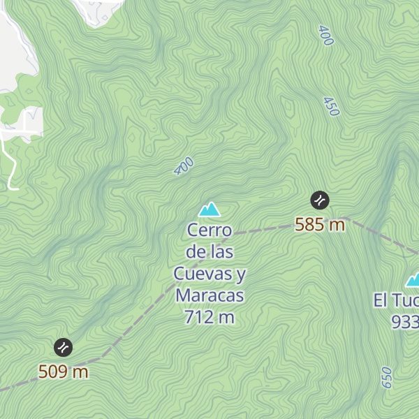 Map of Cerro de las Cuevas y Maracas