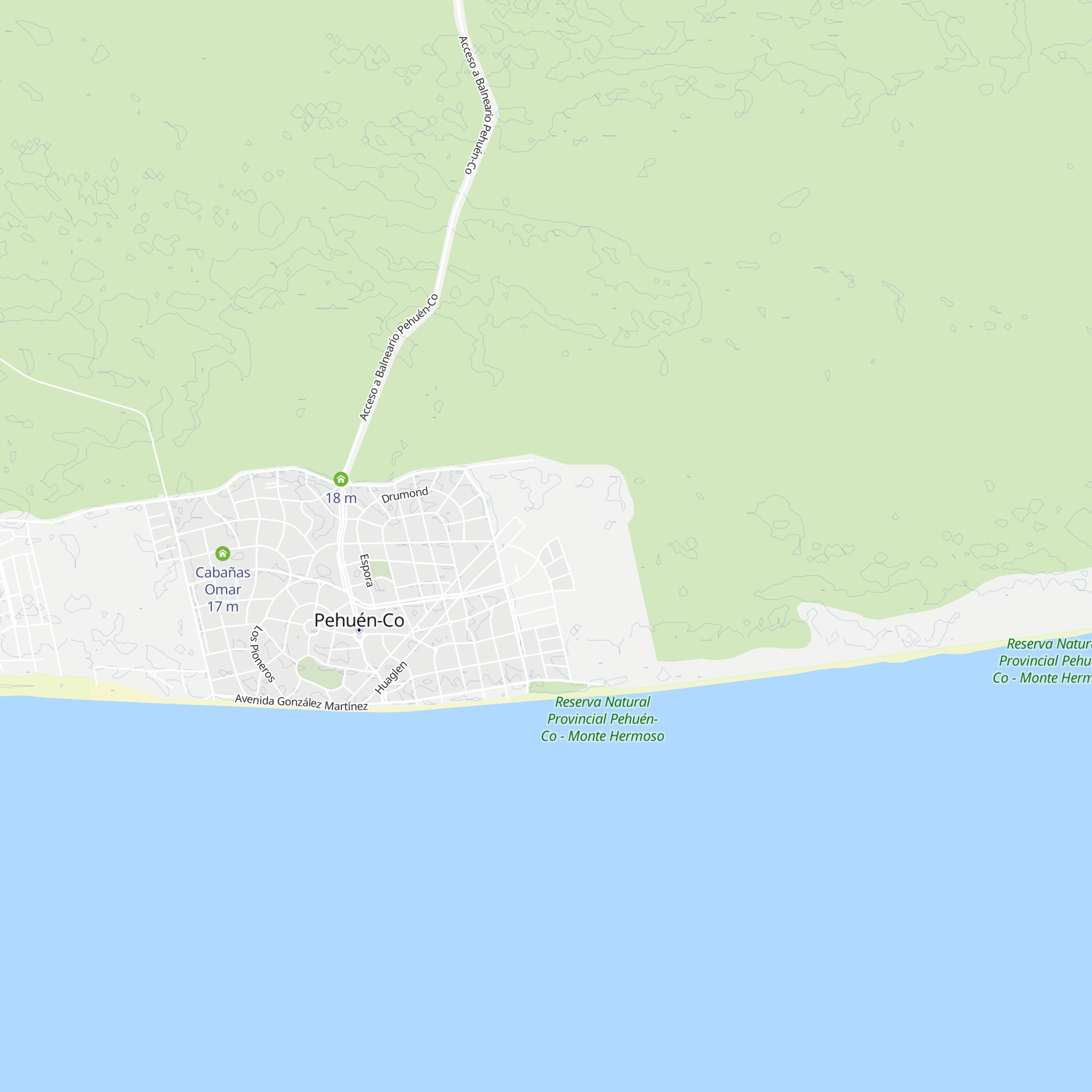 Pehuén-Co Alquileres map