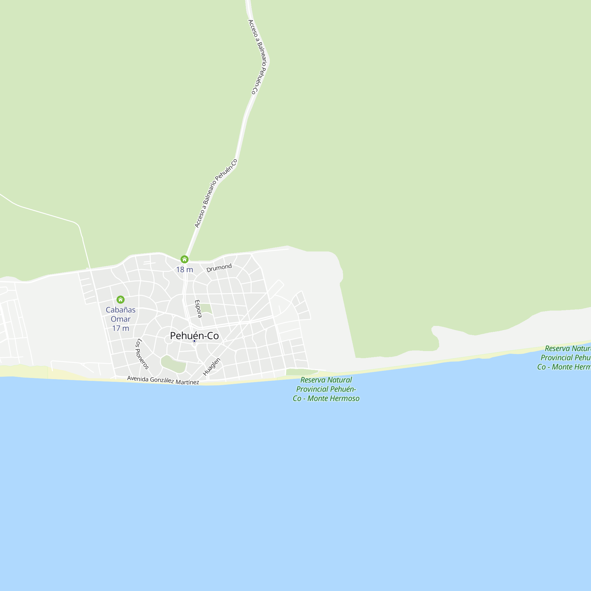 Pehuén-Co Alquileres map