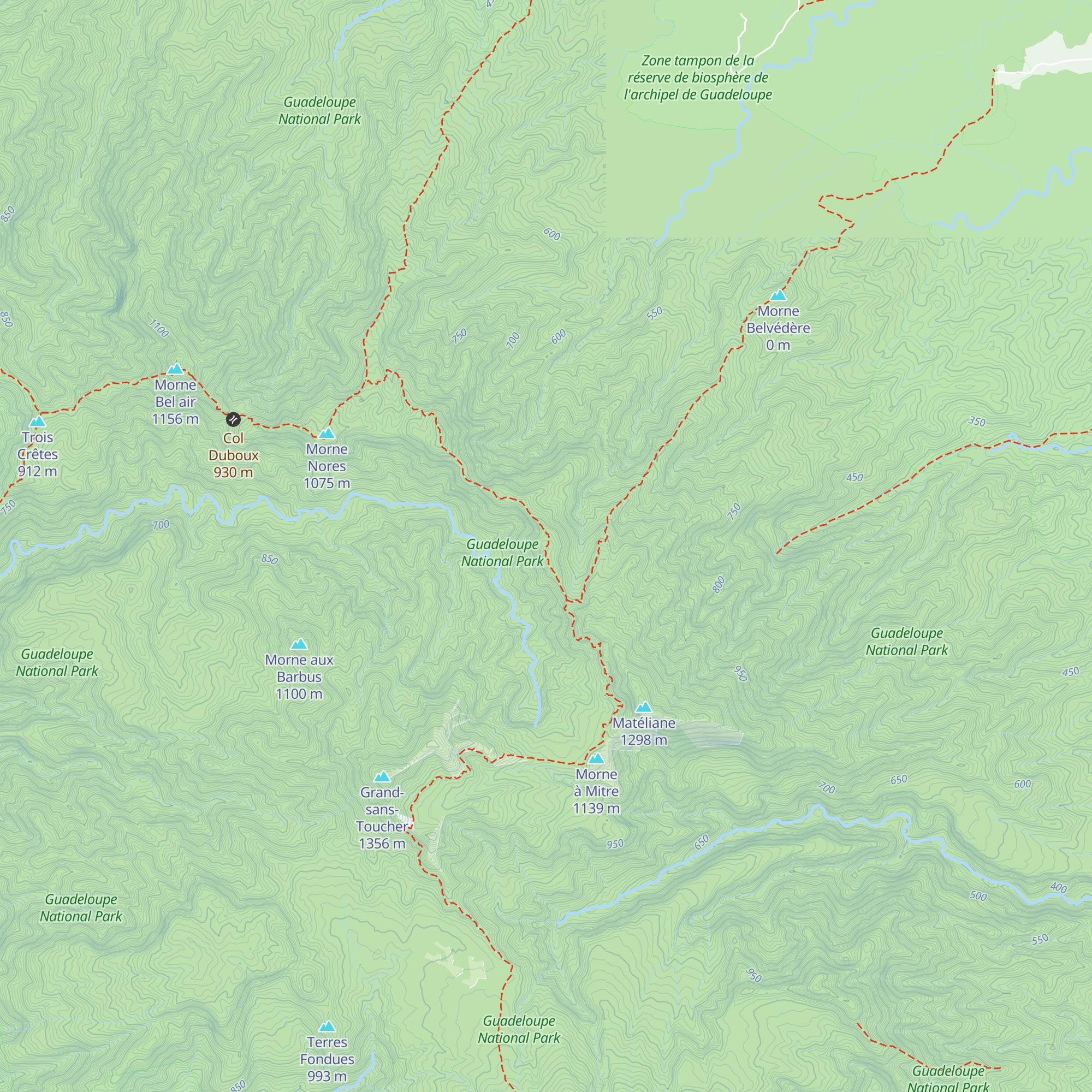 Refuge du Morne Frébault / Matéliane map