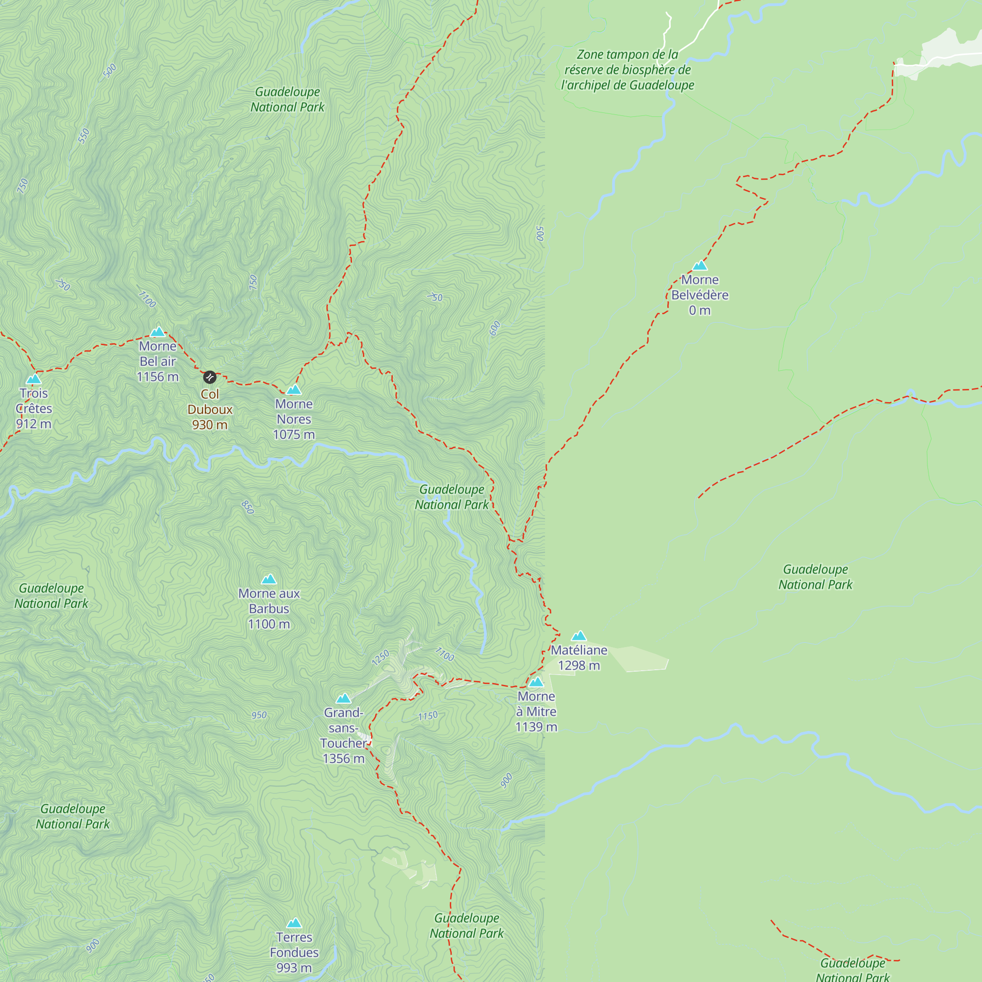 Refuge du Morne Frébault / Matéliane map