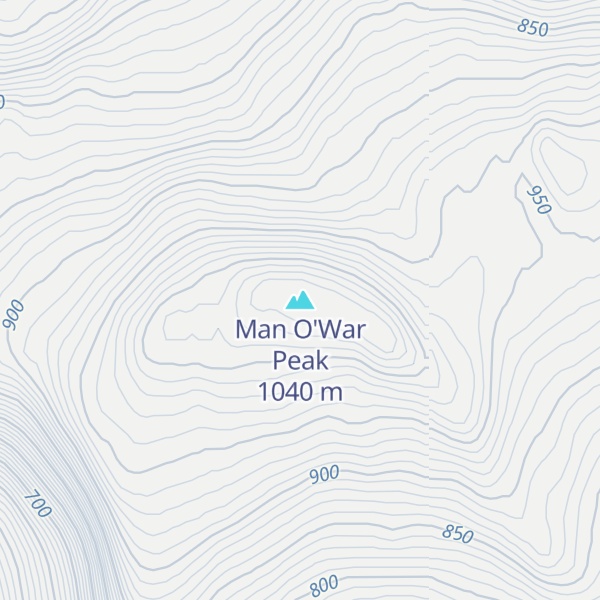 Map of Man O'War Peak