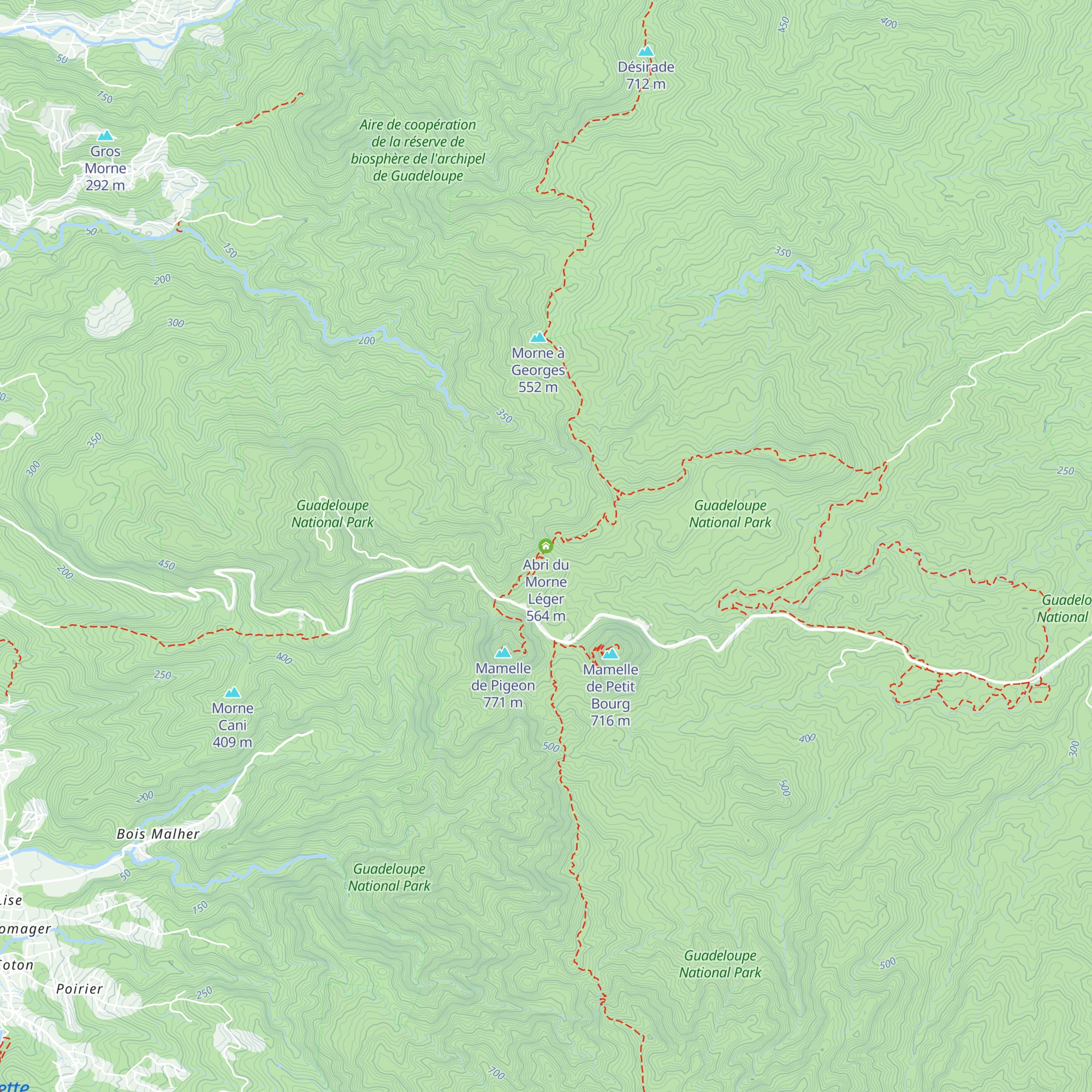Abri du Morne Léger map