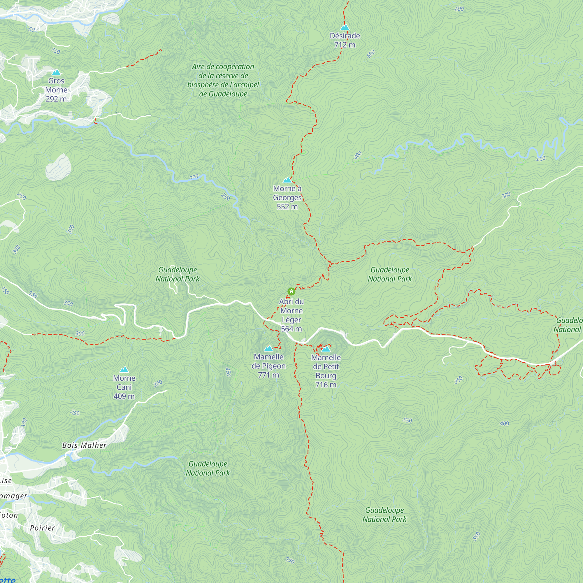 Abri du Morne Léger map