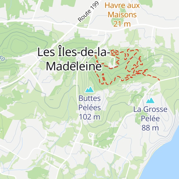 Map of Buttes Pelées