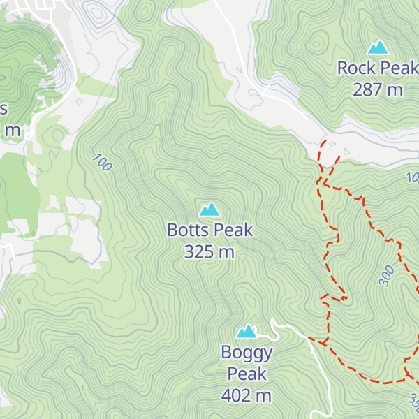 Map of Botts Peak