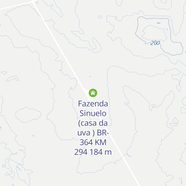 Map of Fazenda Sinuelo (casa da uva ) BR-364 KM 294