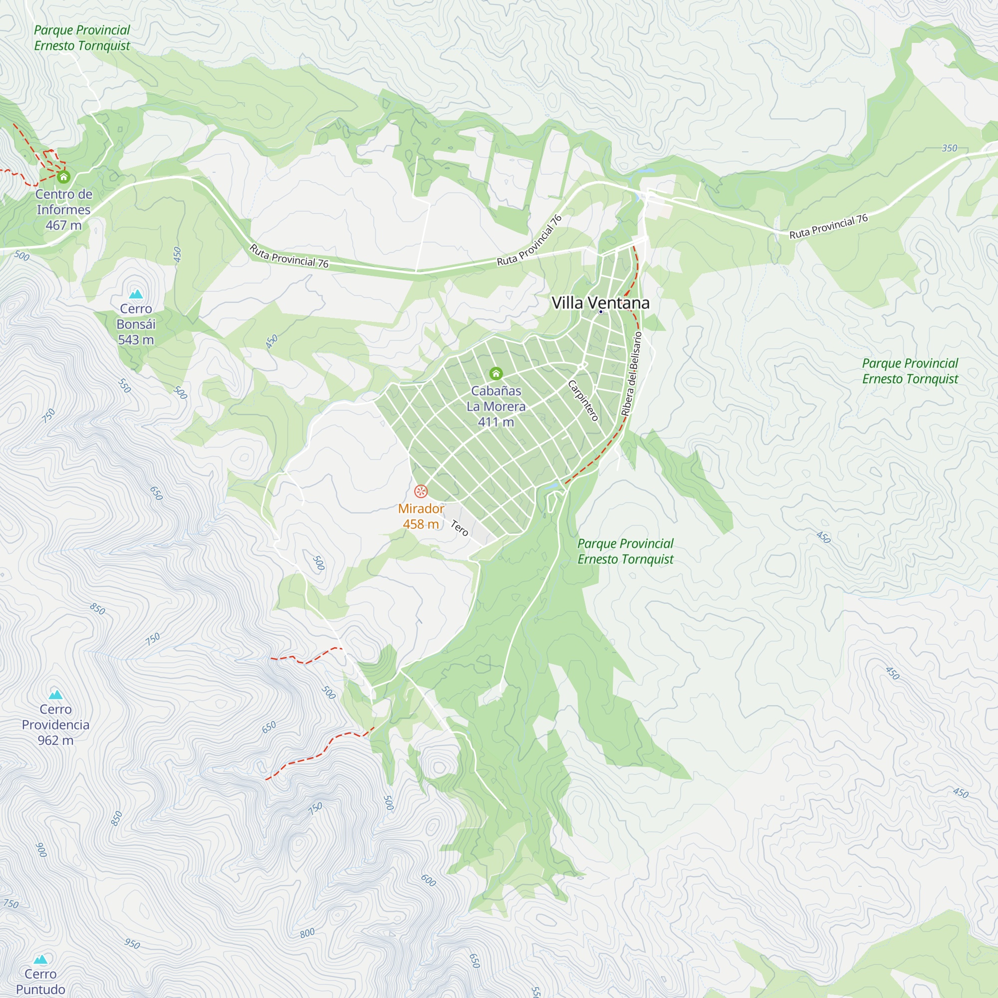 Cabañas Trayken map