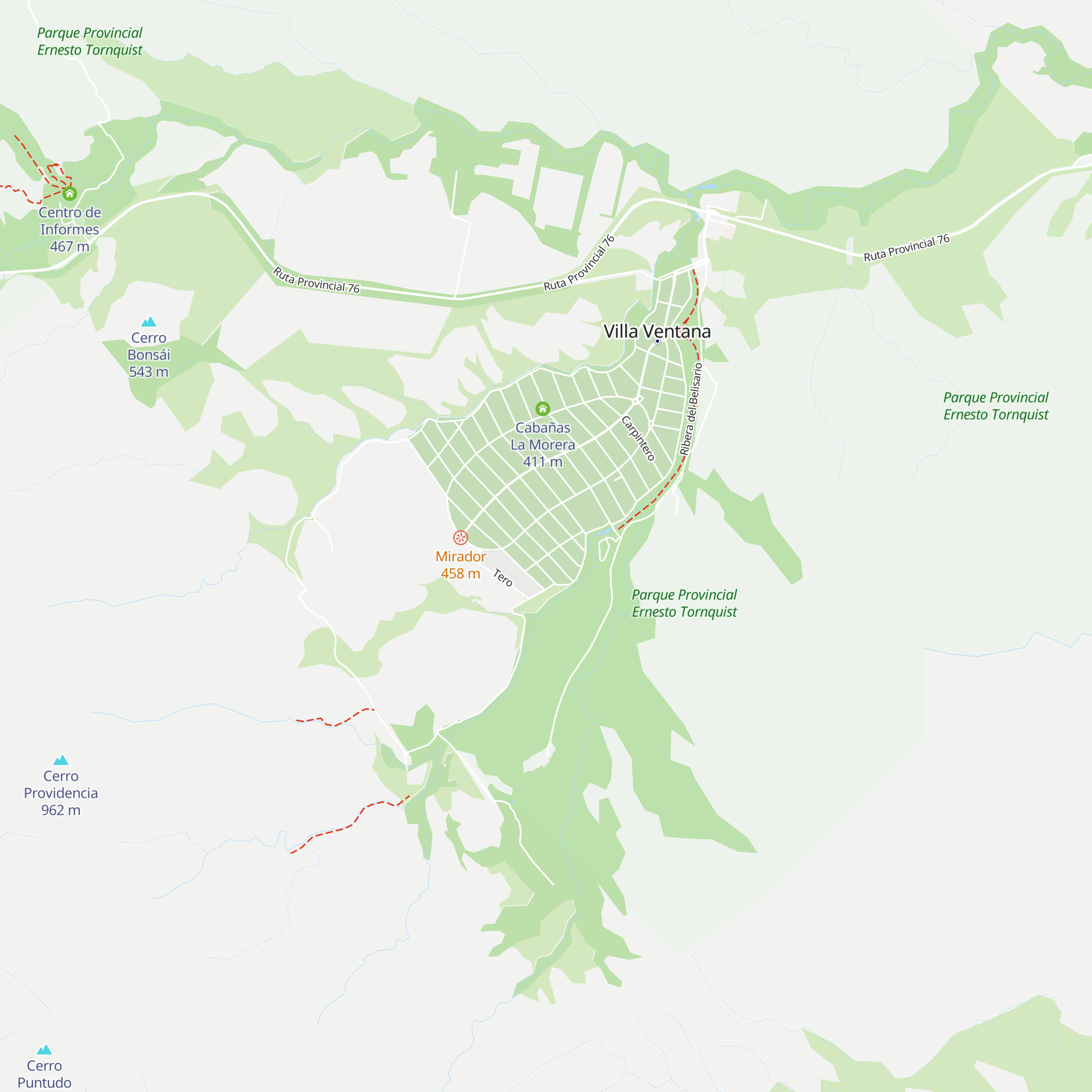 Cabañas Trayken map