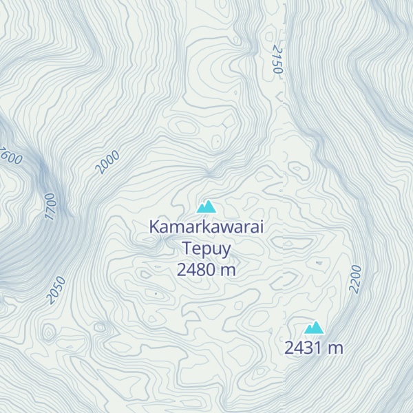 Map of Kamarkawarai Tepuy