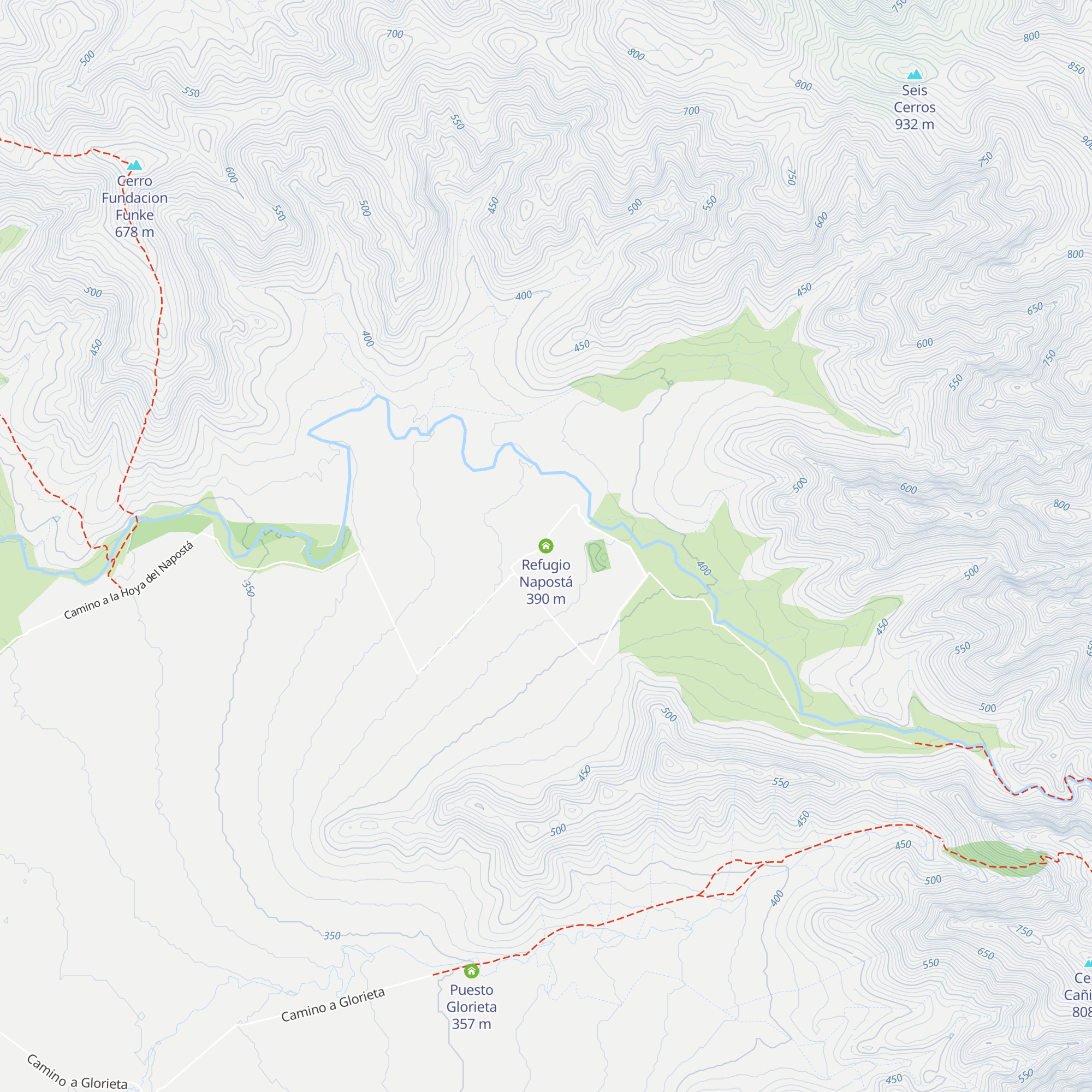 Refugio Napostá map