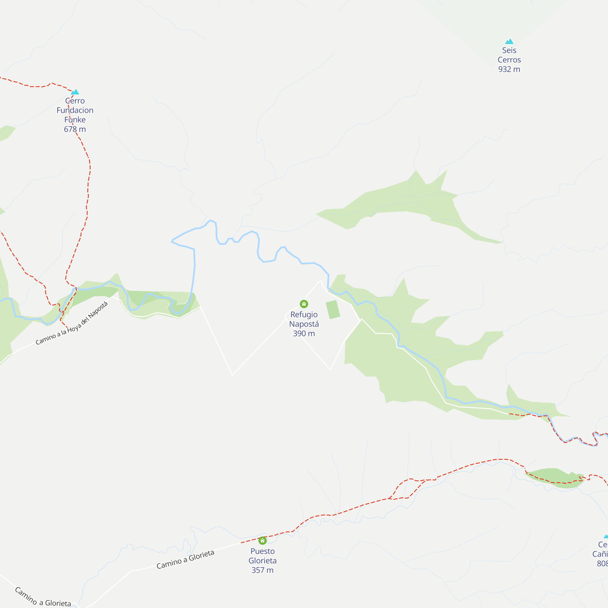 Refugio Napostá map