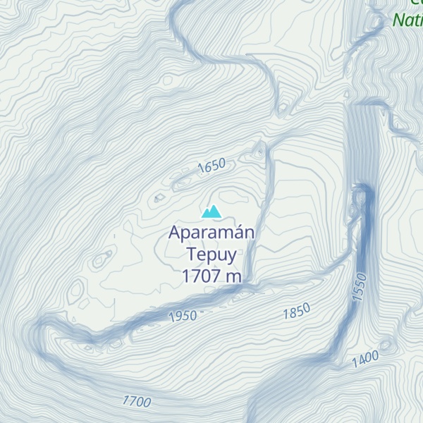 Map of Aparamán Tepuy