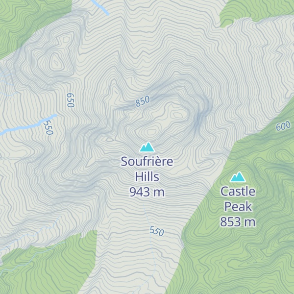 Map of Soufrière Hills