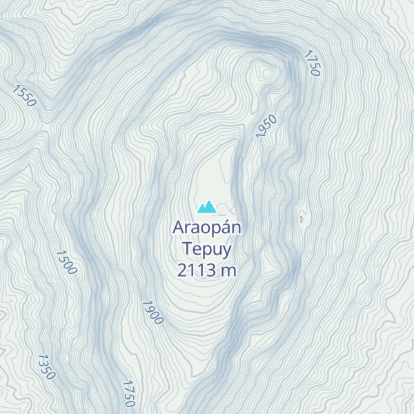 Map of Araopán Tepuy