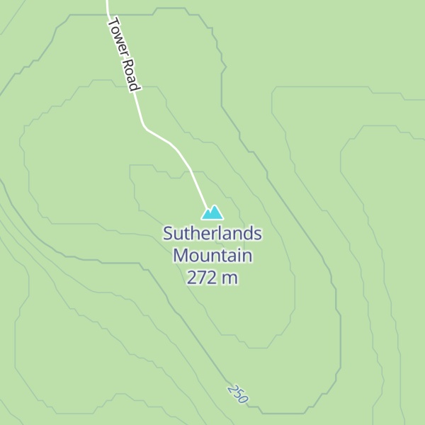 Map of Sutherlands Mountain