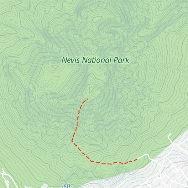 Map of Nevis Peak
