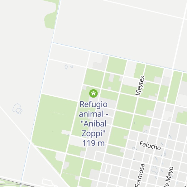Map of Refugio animal - "Aníbal Zoppi"