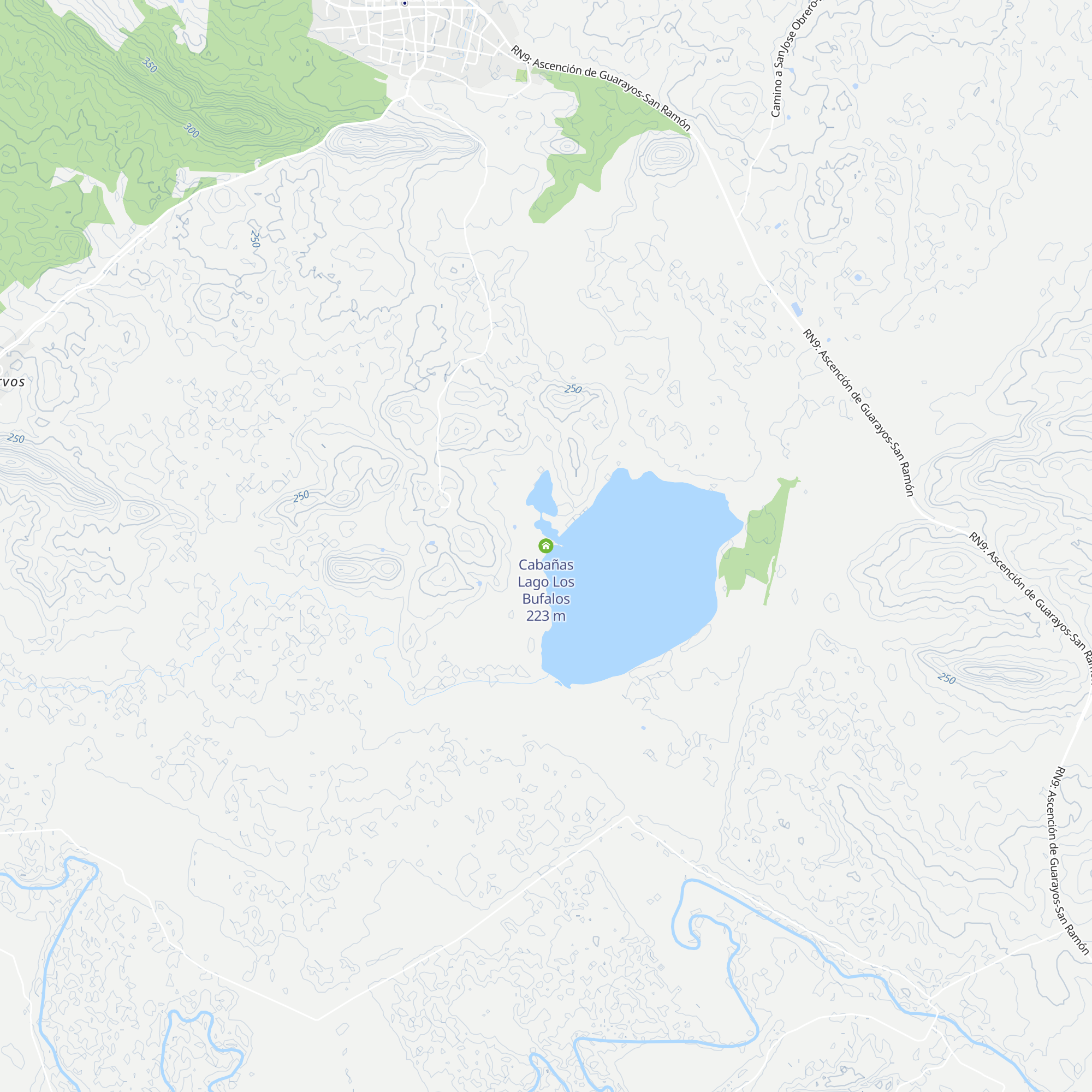 Cabañas Lago Los Bufalos map