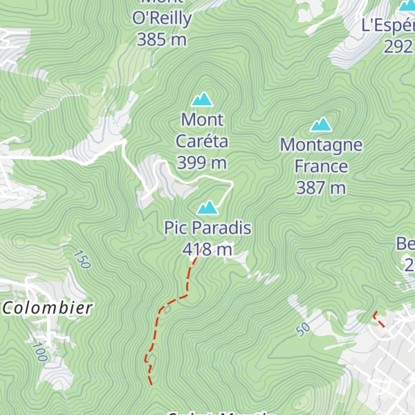 Map of Pic Paradis