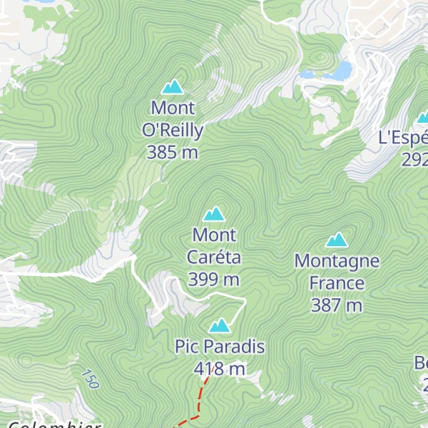 Map of Mont Caréta