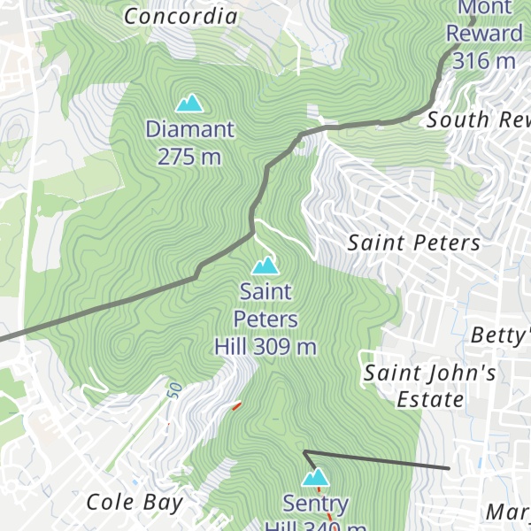 Map of Saint Peters Hill