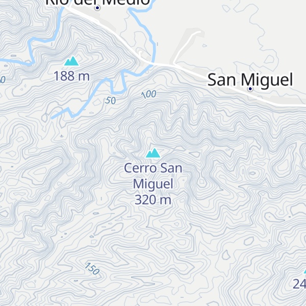 Map of Cerro San Miguel