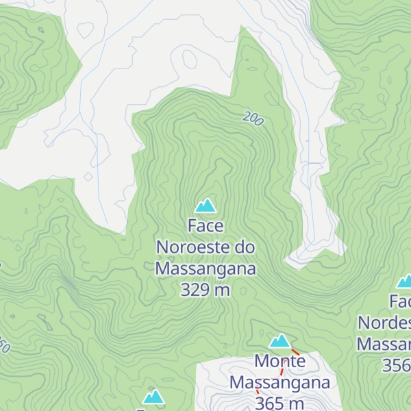 Map of Face Noroeste do Massangana
