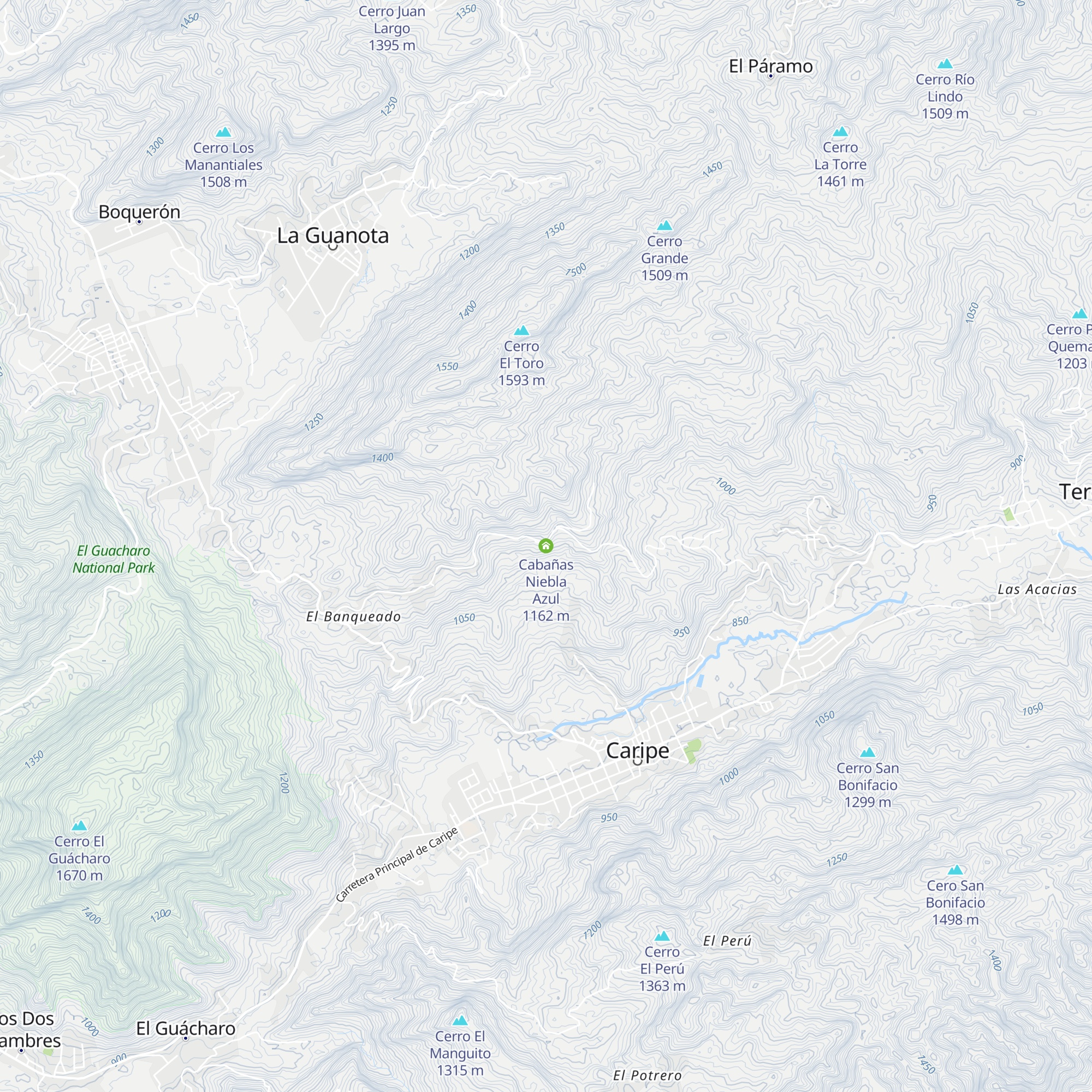 Cabañas Niebla Azul map