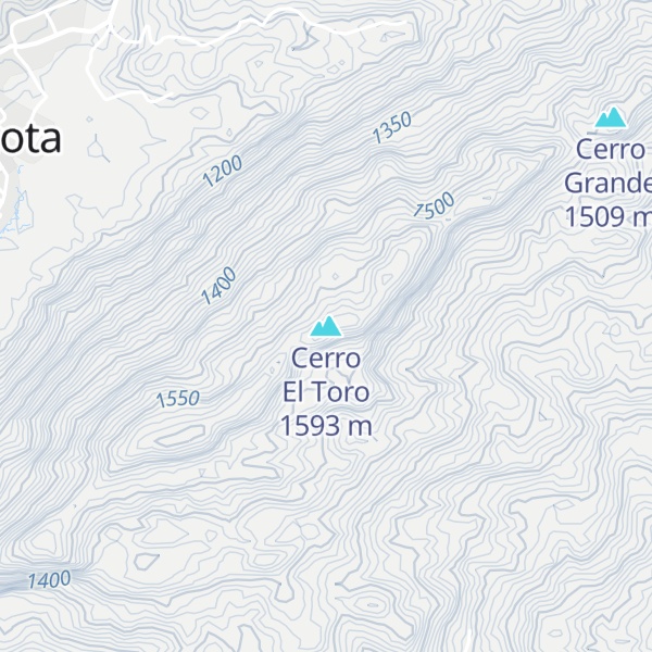 Map of Cerro El Toro