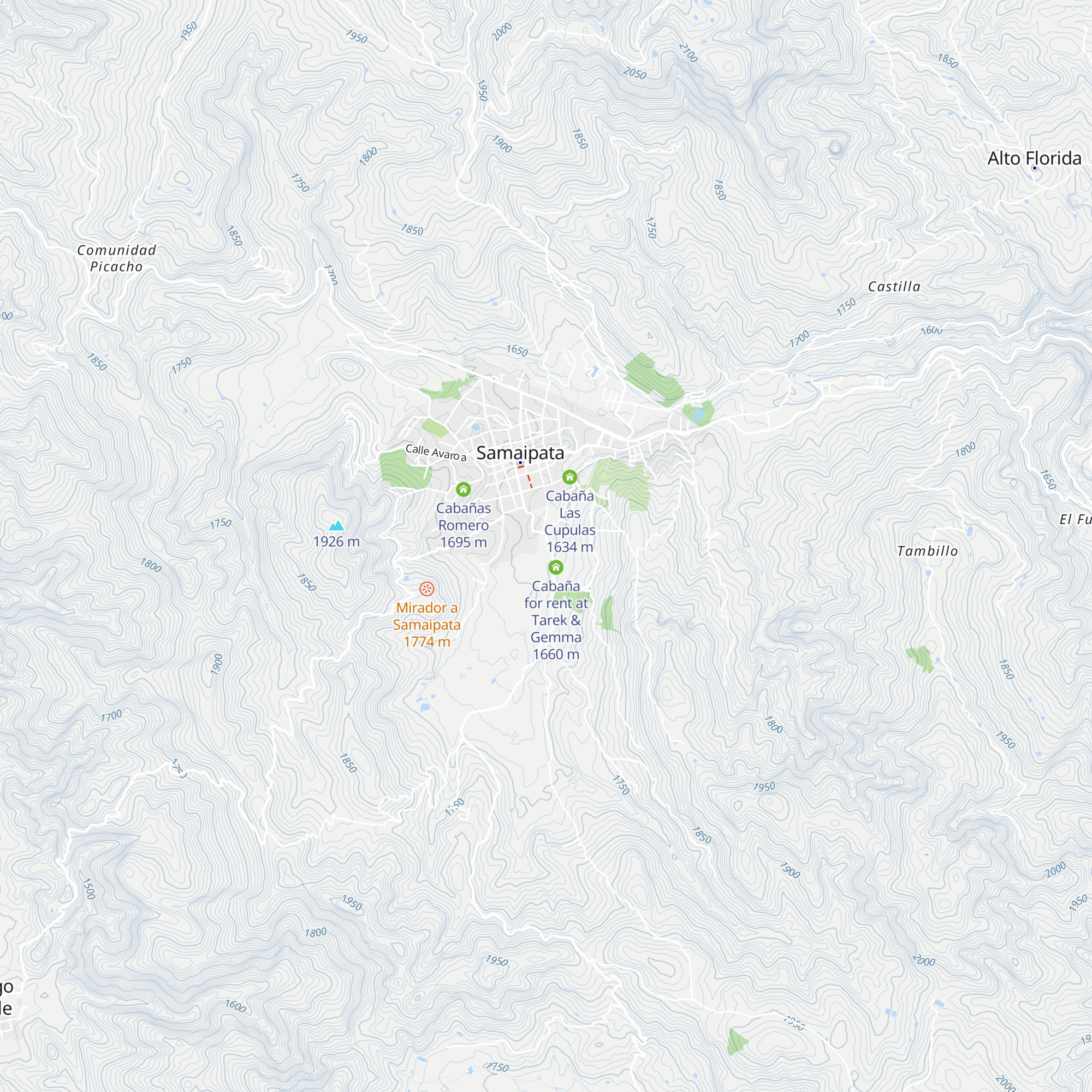Cabañas Pierangeli map
