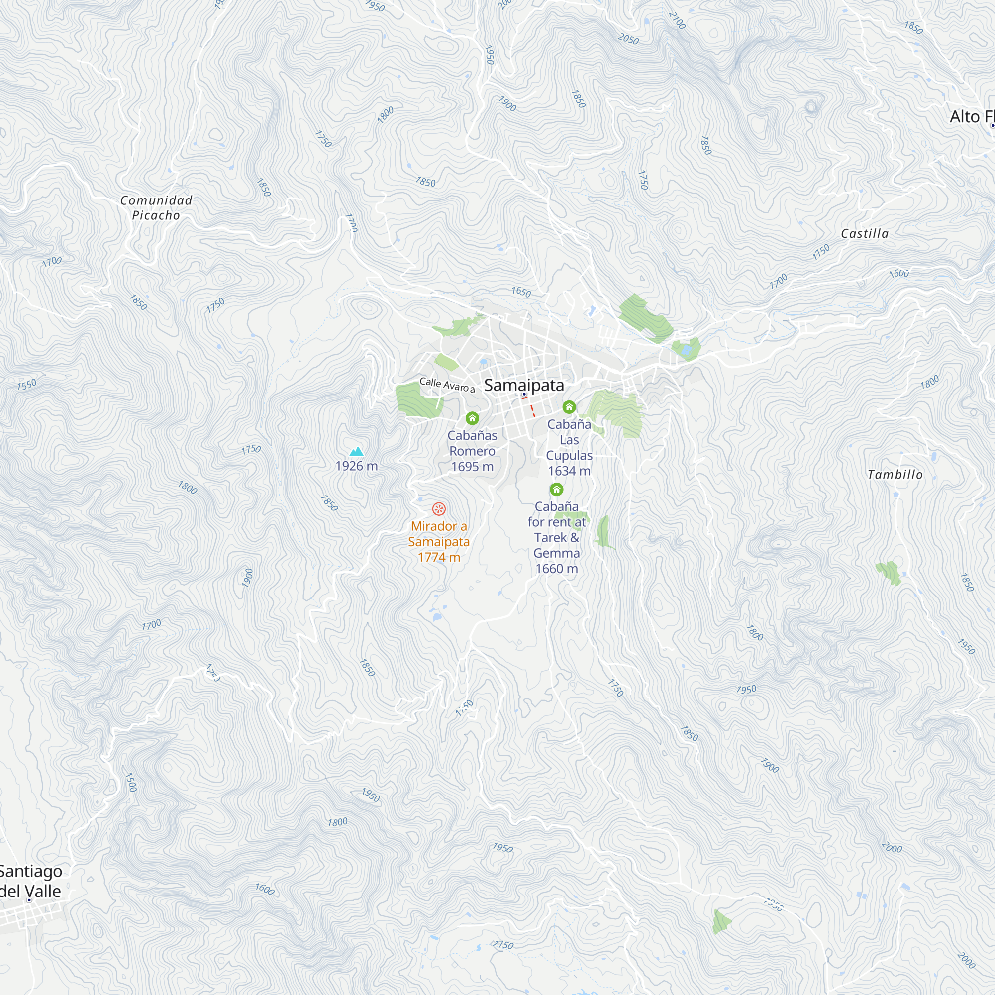 Cabañas de Traudi map