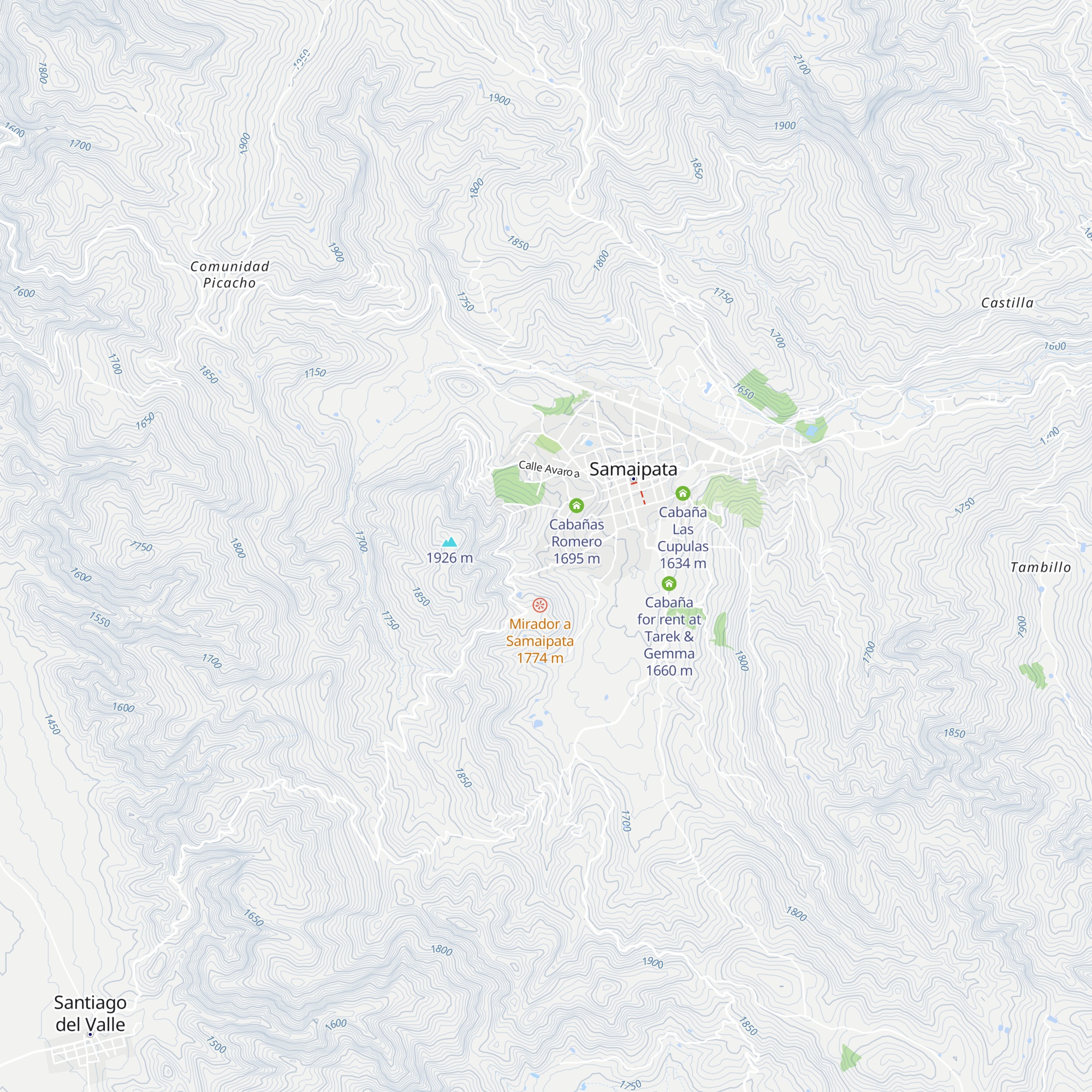 Cabañas Fridolín map