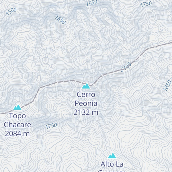 Map of Cerro Peonía