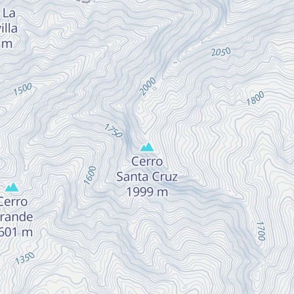 Map of Cerro Santa Cruz