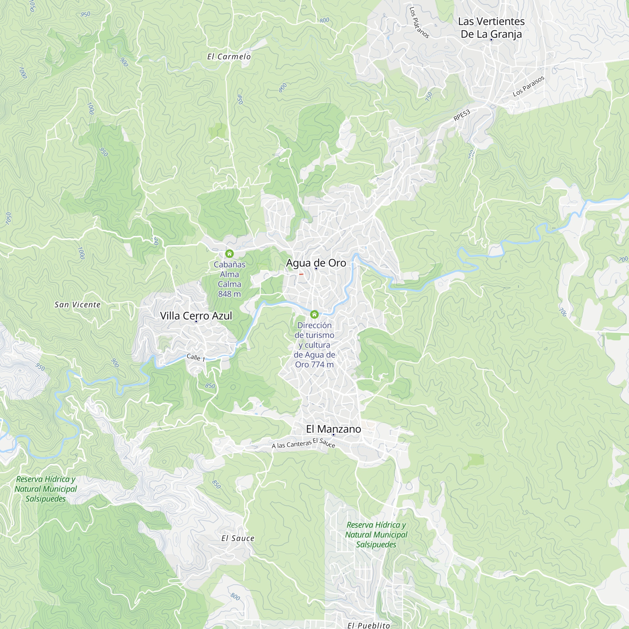 Dirección de turismo y cultura de Agua de Oro map