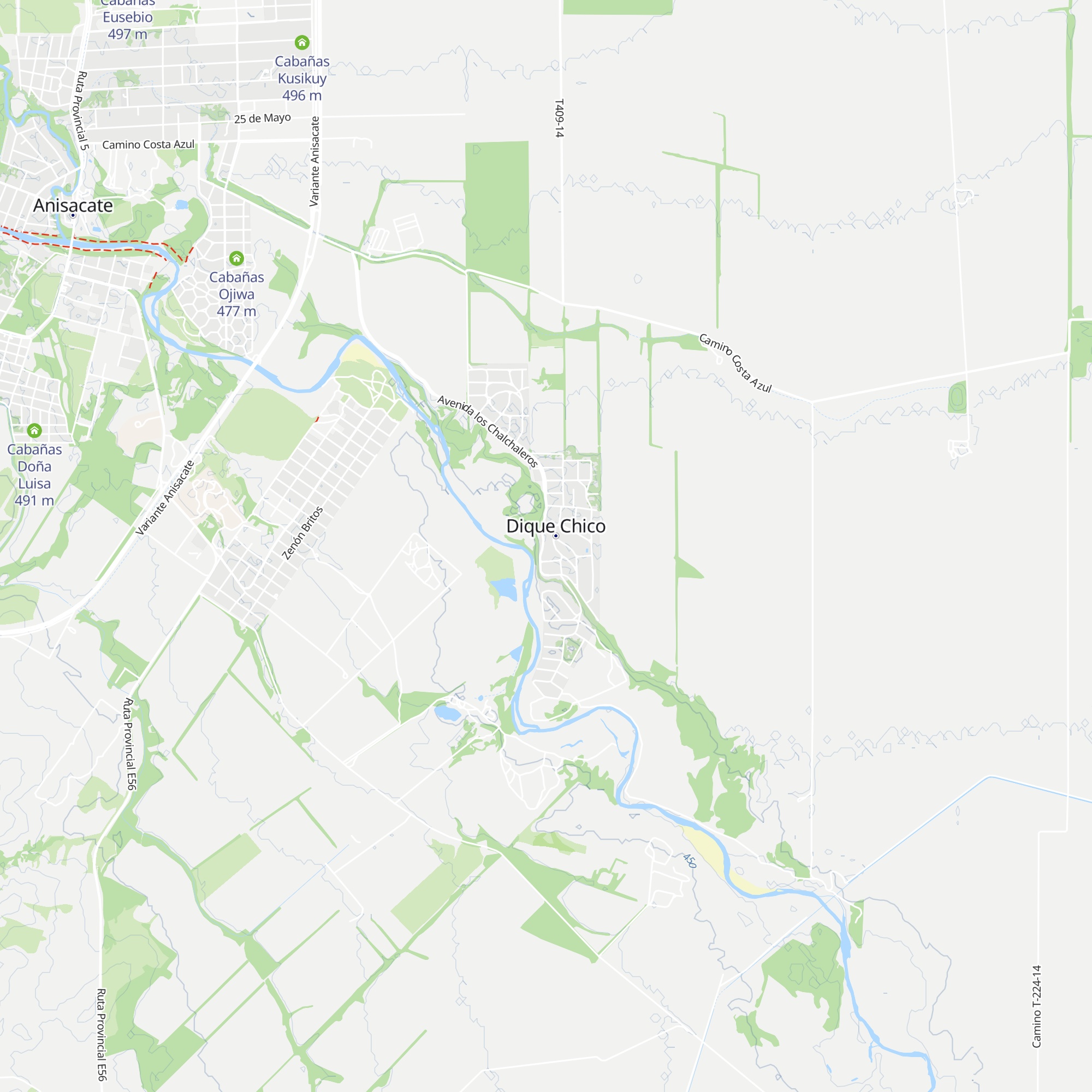 Cabañas Los Troncos map