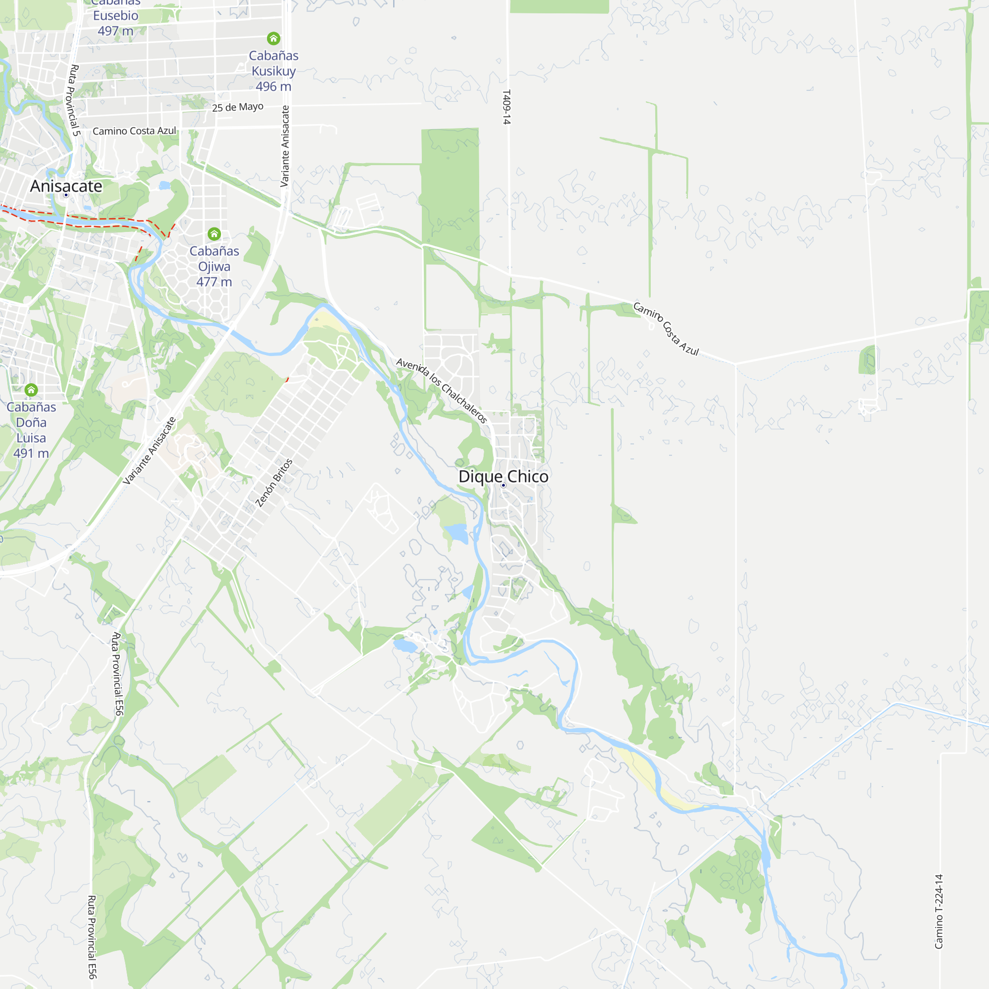 Cabañas Los Troncos map