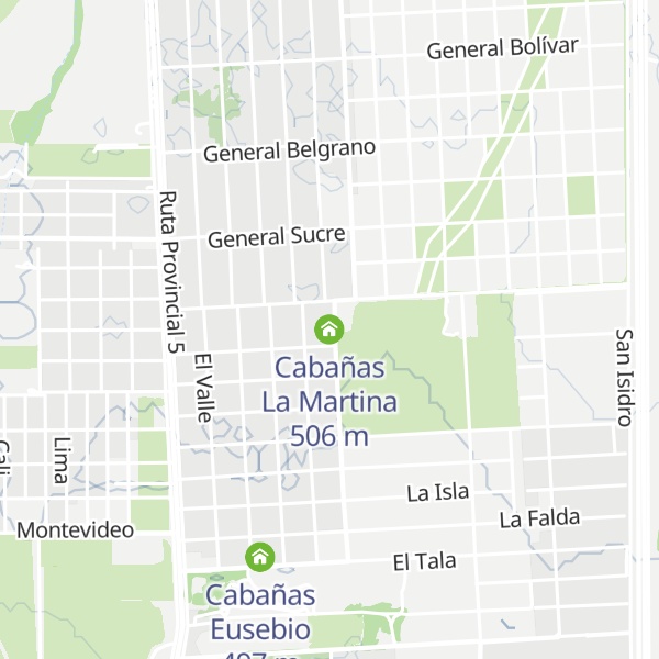 Map of Cabañas La Martina