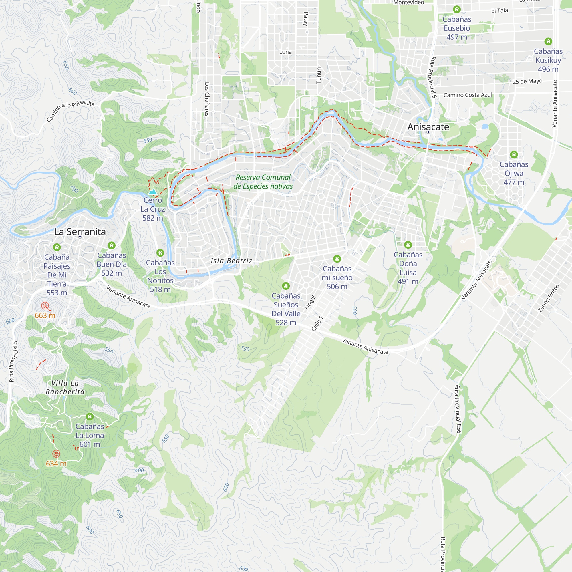 Cabañas Sueños Del Valle map
