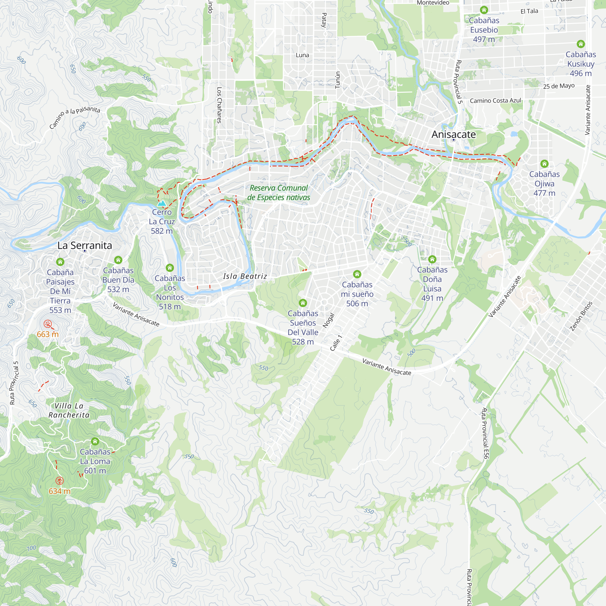 Cabañas Sueños Del Valle map