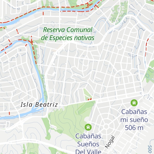 Map of Cabañas B1 y B2
