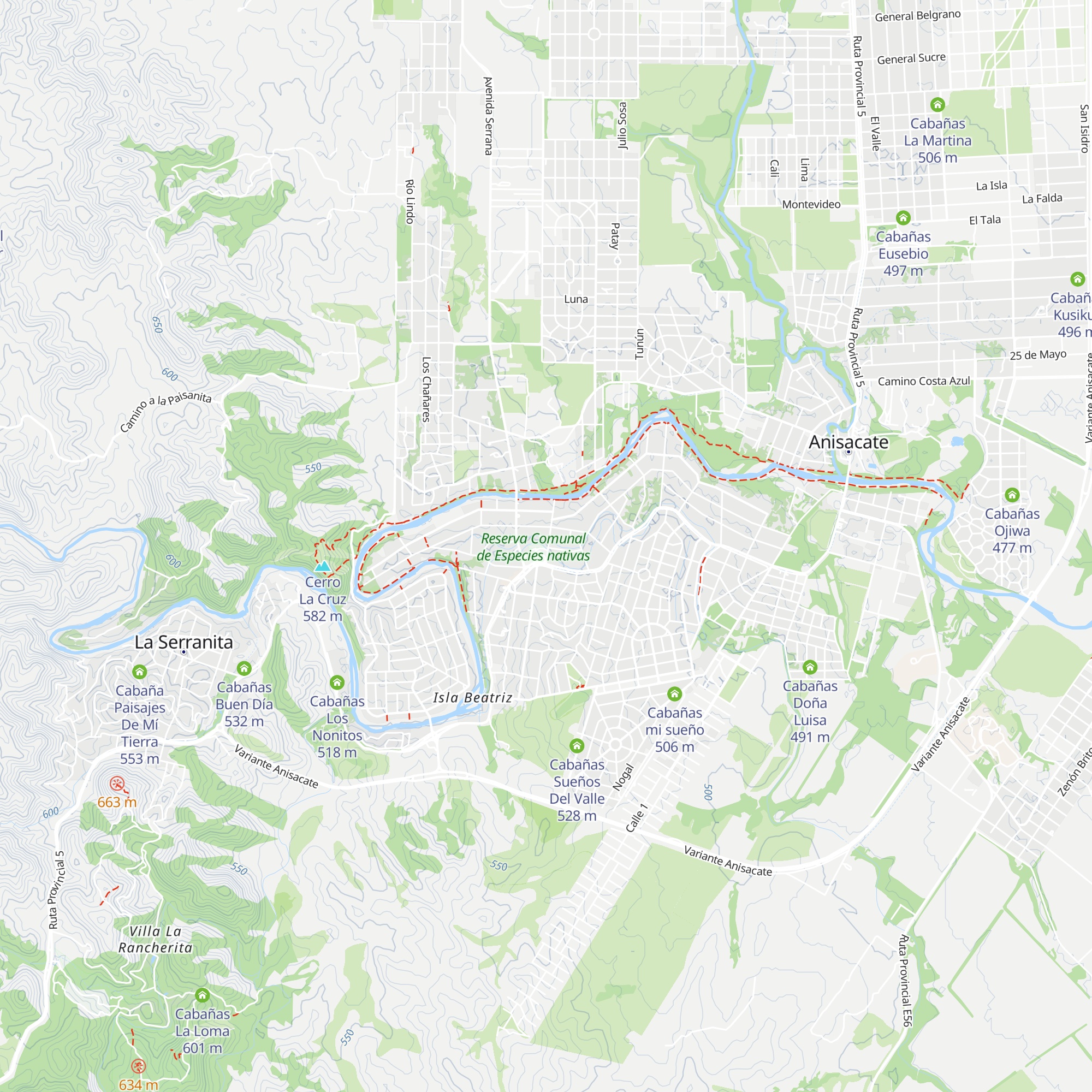 Cabaña Corquen map