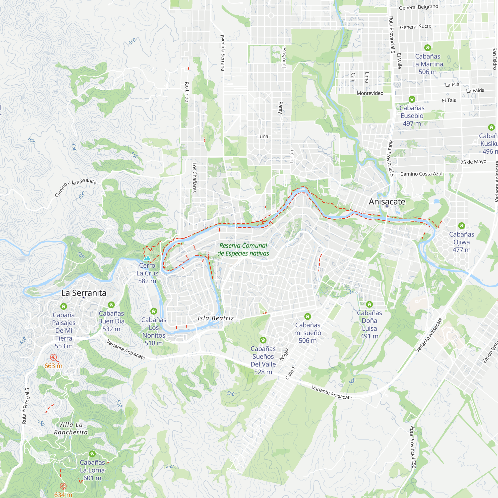 Cabaña Corquen map