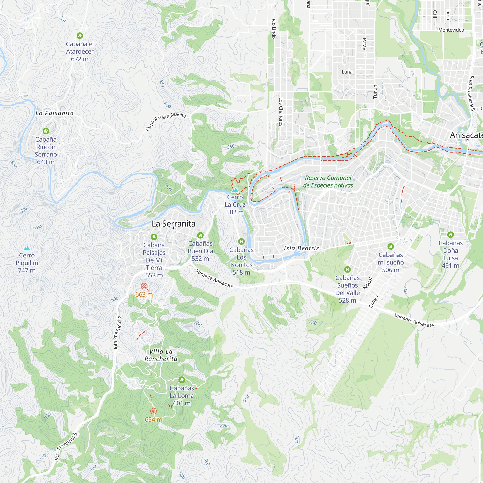 Cabañas Los Nonitos map