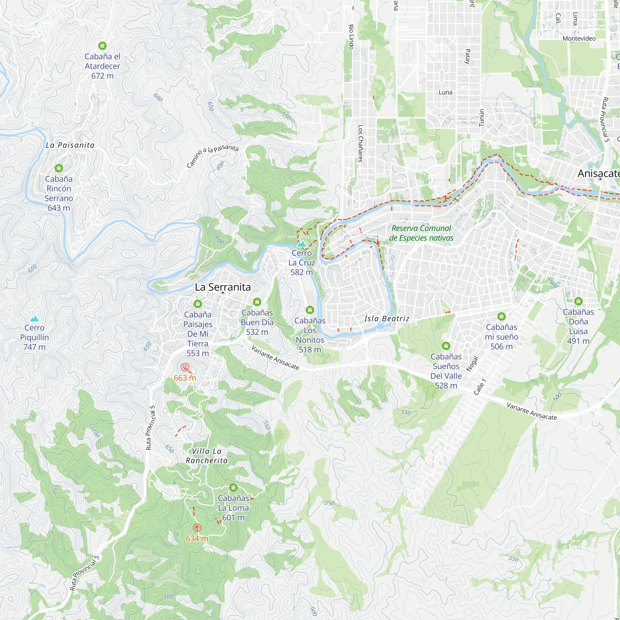 Cabañas Los Nonitos map